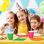Whaline 244 Pcs Neon Party Supplies Set Include 7 & 9 Inch Rainbow Color Paper Plates Napkins 9oz Cups Disposable Dinnerware for Neon Glow Birthday Baby Shower Wedding Picnic Party, Serves 48 Guests