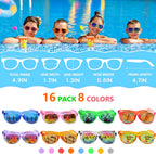 Party Favors Kids Sunglasses Bulk - 16 Packs Neon Sunglasses for Kid Age 3-8, UV400 Protection Party Sunglasses Goodie Bags Stuffers for kids Birthday Party Supply, End of the Year Gifts For Students