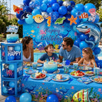 Hand-Drawn Mermaid Birthday Decorations, Under the Sea Party Supplies Kit (Unicorn Birthday)