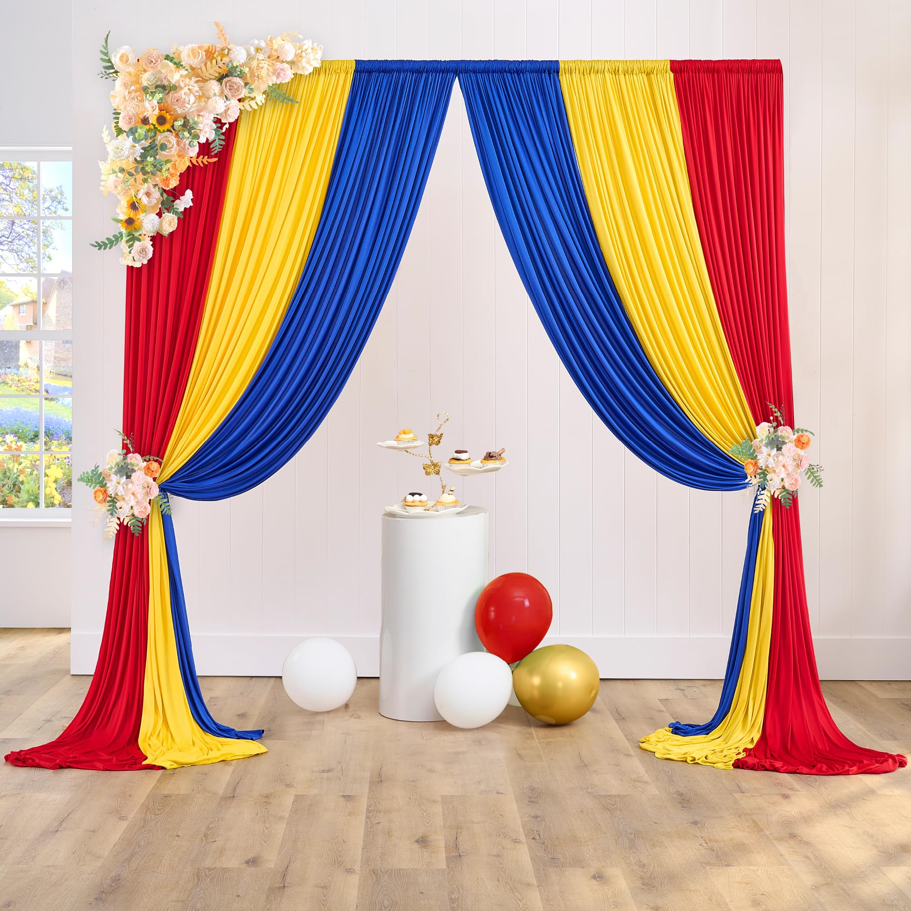 10ft x 15ft Wrinkle Free Photography Backdrop Drapes, 6 Panels