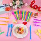 Kochorie 300 Pieces Plastic Silverware, Disposable heavy duty Utensils