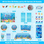 Hand-Drawn Mermaid Birthday Decorations, Under the Sea Party Supplies Kit (Unicorn Birthday)