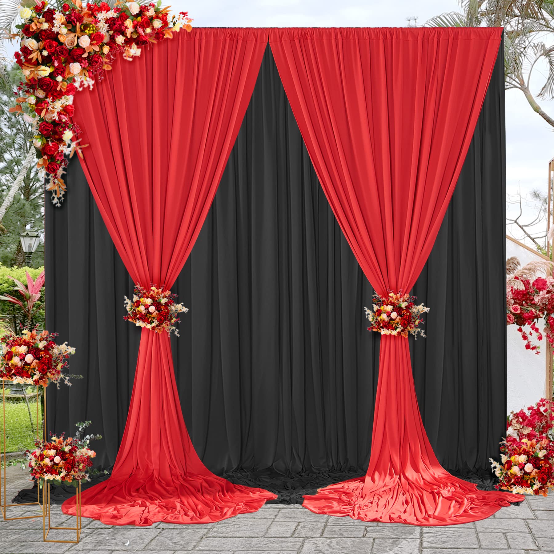 10ft x 15ft Wrinkle Free Photography Backdrop Drapes, 6 Panels