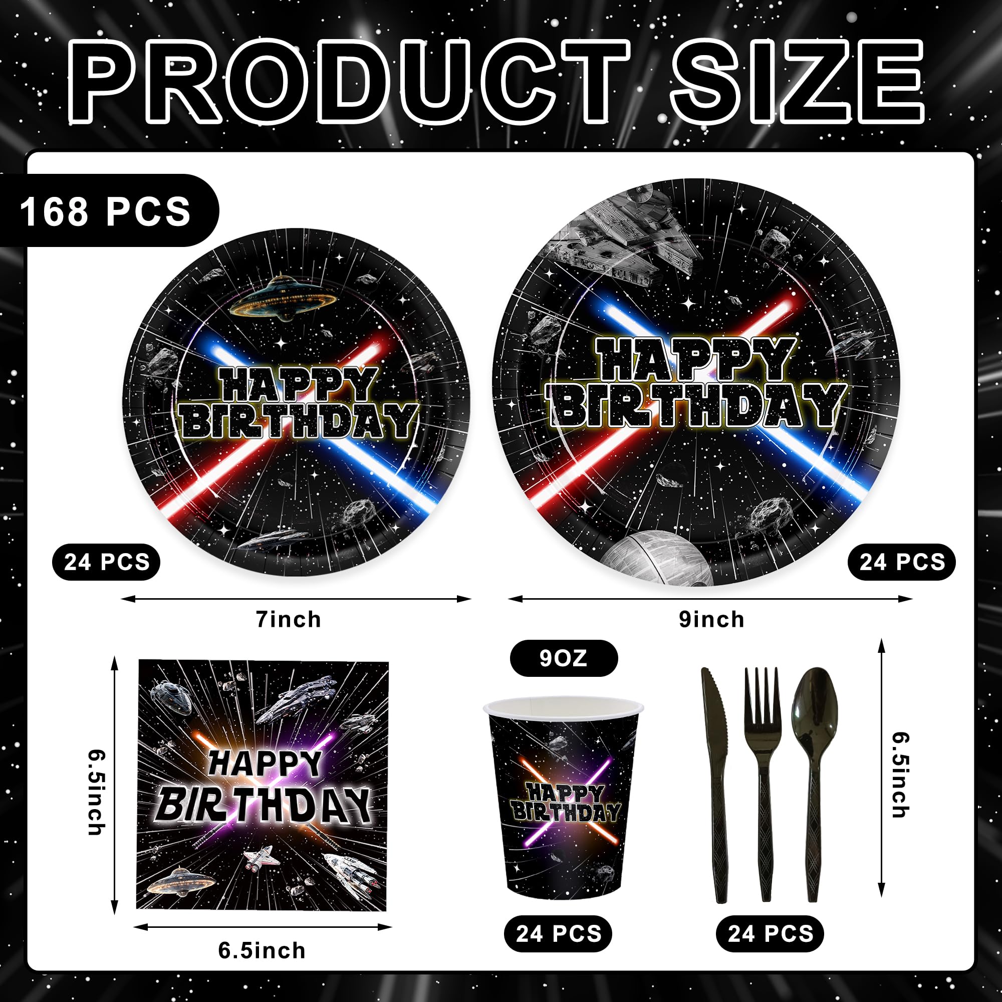 168Pcs 2nd Birthday Paper Plates Napkins Two Years Old Party Supplies | Disposable Tableware Set for Boys Birthday Party Serve 24 Guests