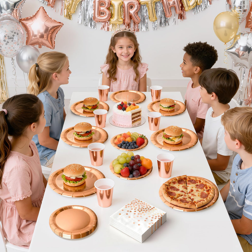 Purple Iridescent Paper Plates & Napkins Set, 75pcs Disposable Party Tableware with 9" Dinner Plates, 7" Dessert Plates & 6.5" Napkins, Holographic Dot Design for Birthday, Music Theme, Night Party