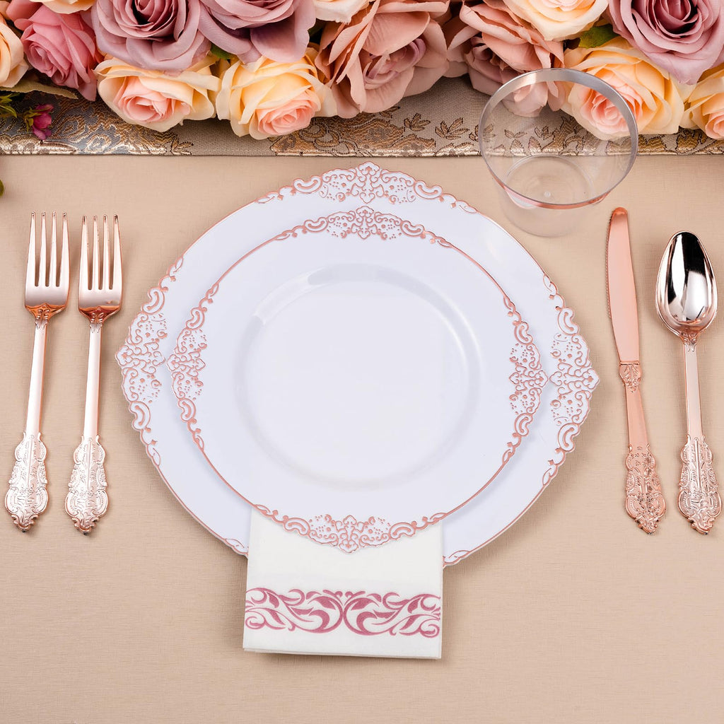 Bestluck 175PC Disposable Clear Plastic Complete Dinner Set for 25 Guests