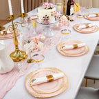 realluck 175 Piece Green and Gold Dinnerware Set for 25 Guests | Disposable Dinnerware Includes: 50 Disposable Plates, 75 Silverwares, 25 Cups, 25 Napkins for Party, Wedding, Graduation
