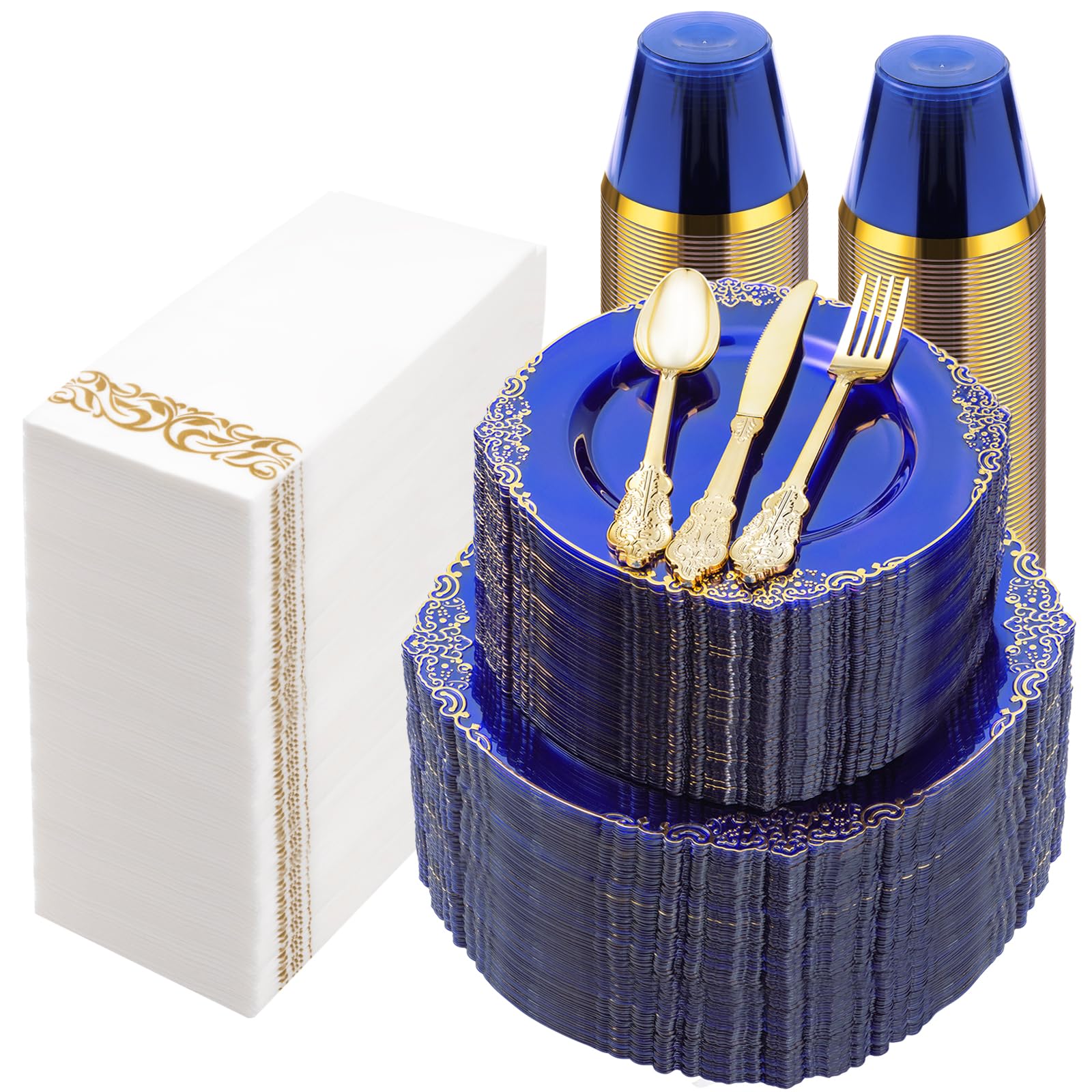Bestluck 175PC Disposable Clear Plastic Complete Dinner Set for 25 Guests