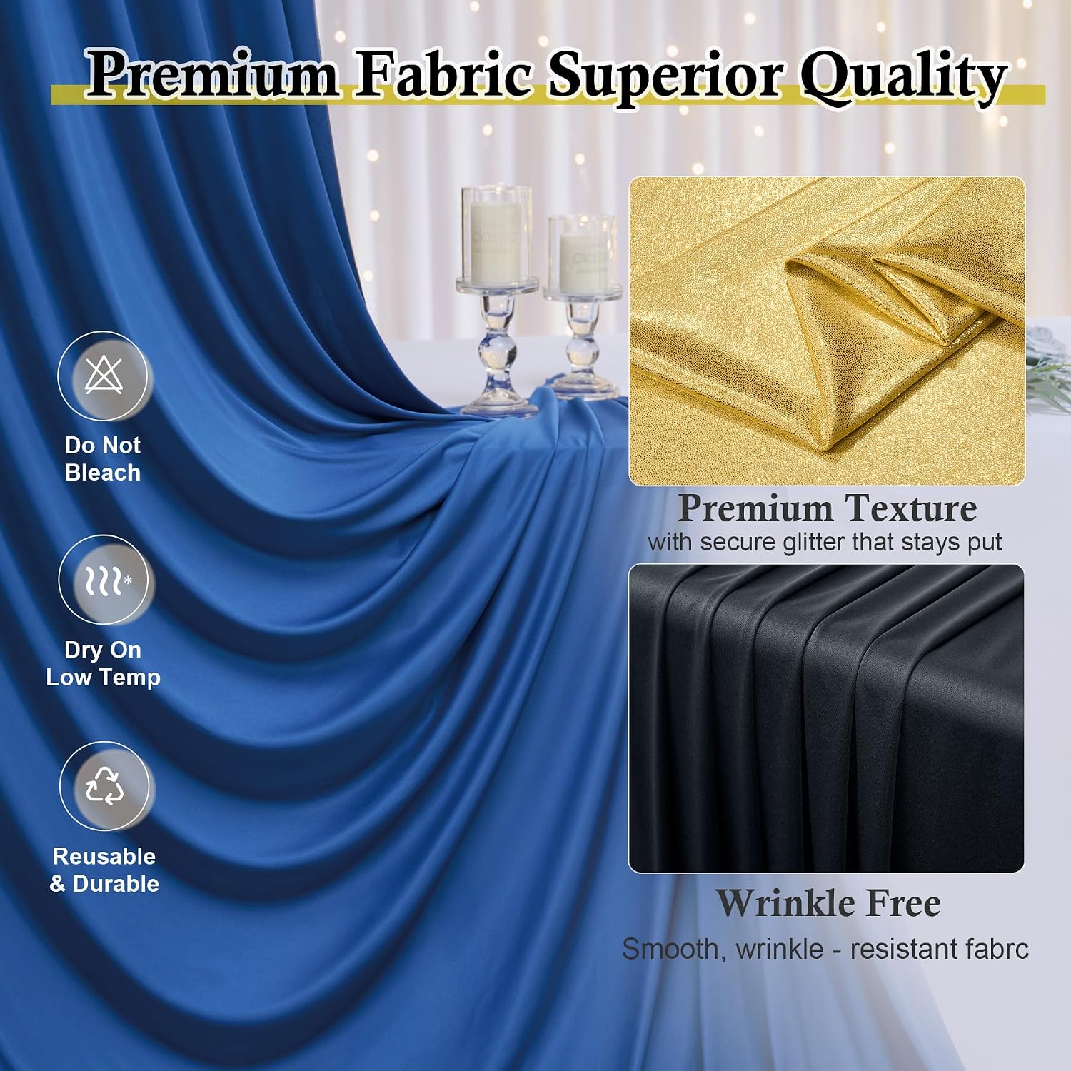 10ft x 15ft Wrinkle Free Photography Backdrop Drapes, 6 Panels