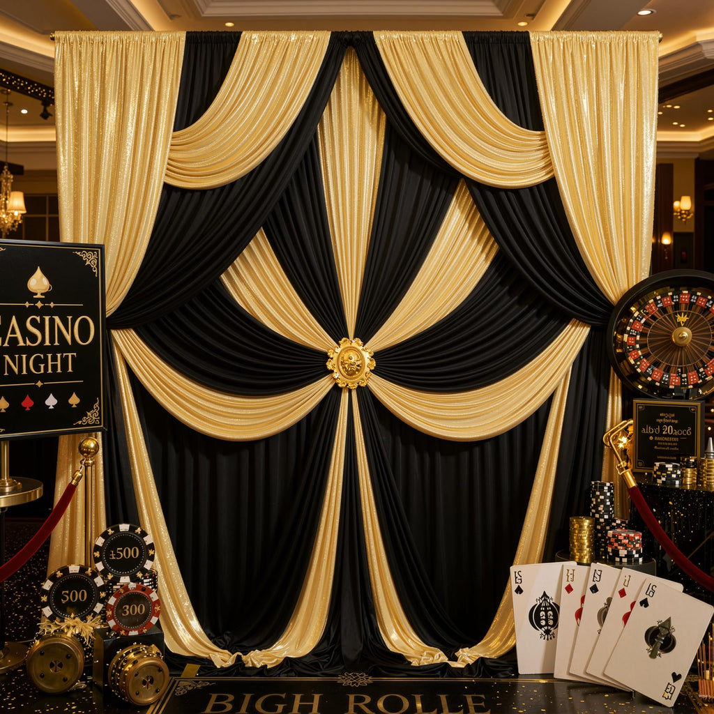 10ft x 15ft Wrinkle Free Photography Backdrop Drapes, 6 Panels