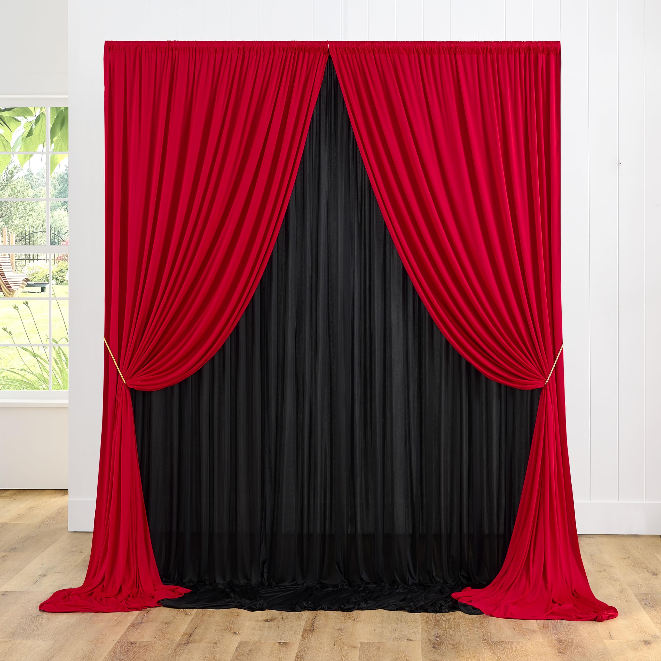 10ft x 15ft Wrinkle Free Photography Backdrop Drapes, 6 Panels