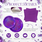 Purple Iridescent Paper Plates & Napkins Set, 75pcs Disposable Party Tableware with 9" Dinner Plates, 7" Dessert Plates & 6.5" Napkins, Holographic Dot Design for Birthday, Music Theme, Night Party