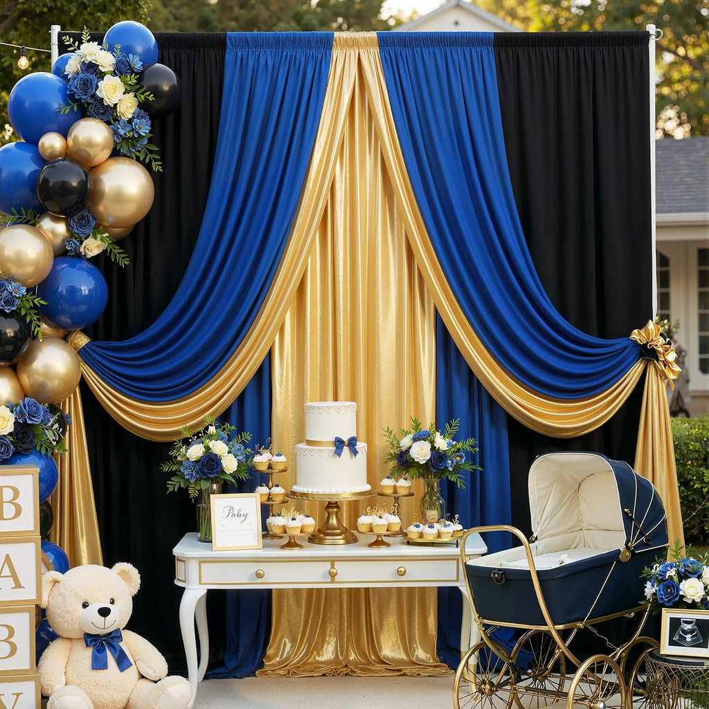 10ft x 15ft Wrinkle Free Photography Backdrop Drapes, 6 Panels