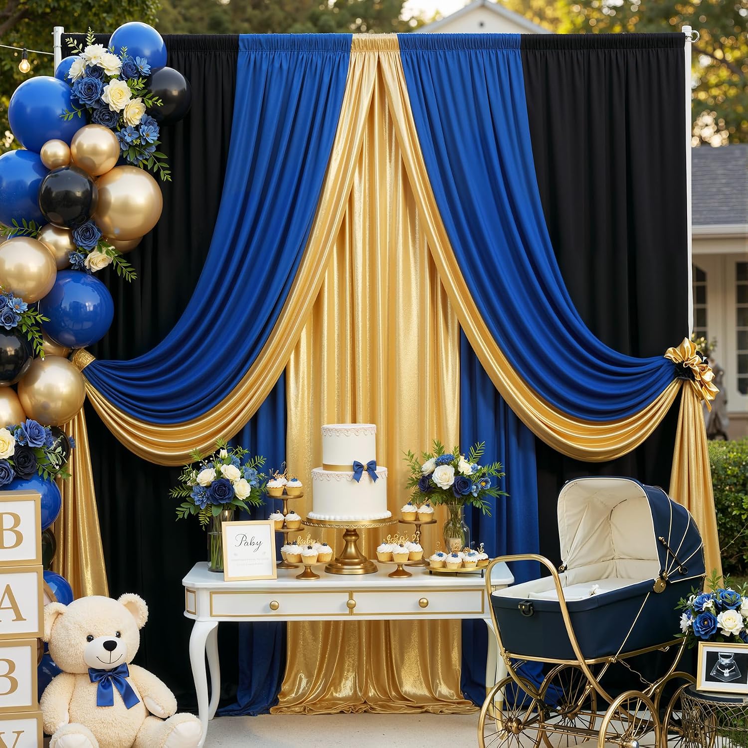 10ft x 15ft Wrinkle Free Photography Backdrop Drapes, 6 Panels