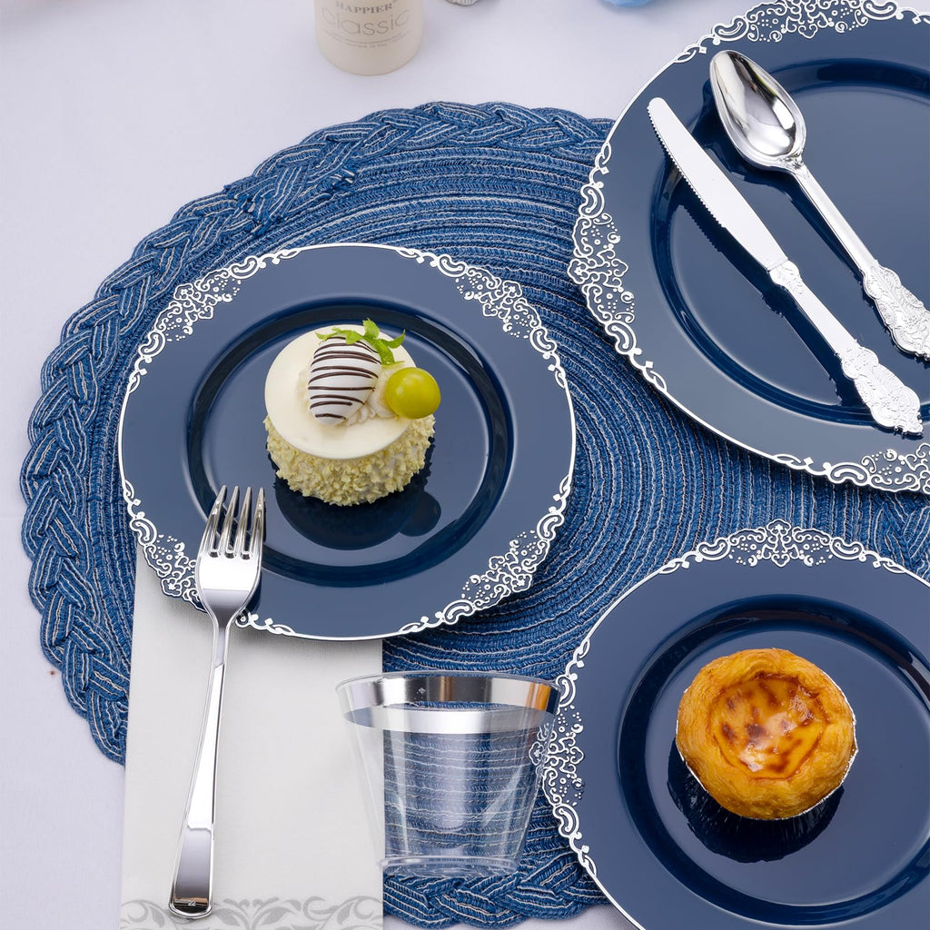 Bestluck 175PC Disposable Clear Plastic Complete Dinner Set for 25 Guests