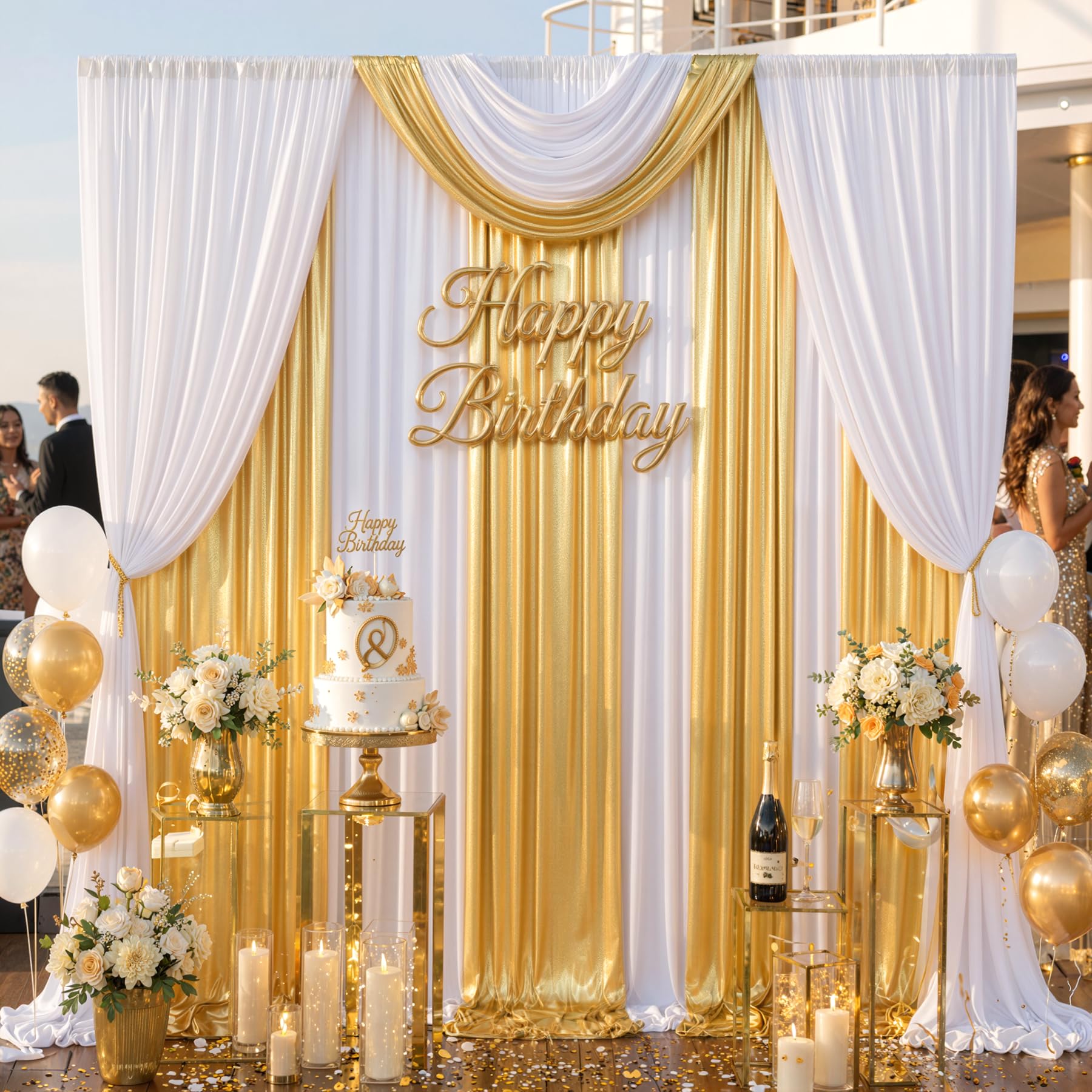 10ft x 15ft Wrinkle Free Photography Backdrop Drapes, 6 Panels