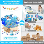 Hand-Drawn Mermaid Birthday Decorations, Under the Sea Party Supplies Kit (Unicorn Birthday)