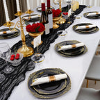 realluck 175 Piece Green and Gold Dinnerware Set for 25 Guests | Disposable Dinnerware Includes: 50 Disposable Plates, 75 Silverwares, 25 Cups, 25 Napkins for Party, Wedding, Graduation