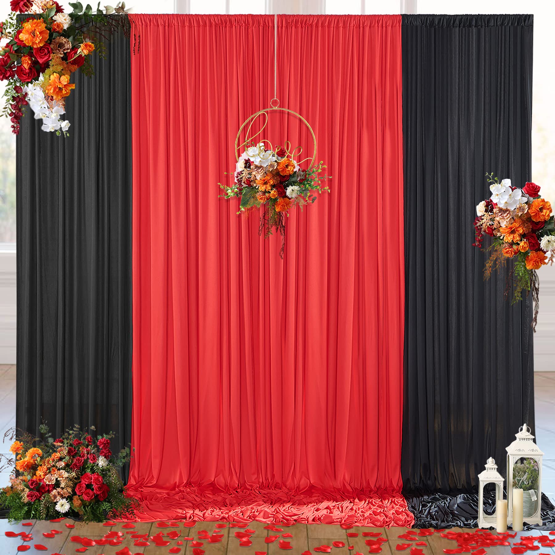 10ft x 15ft Wrinkle Free Photography Backdrop Drapes, 6 Panels