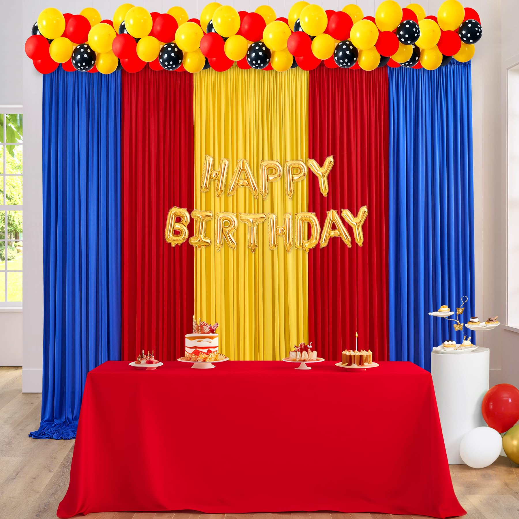 10ft x 15ft Wrinkle Free Photography Backdrop Drapes, 6 Panels
