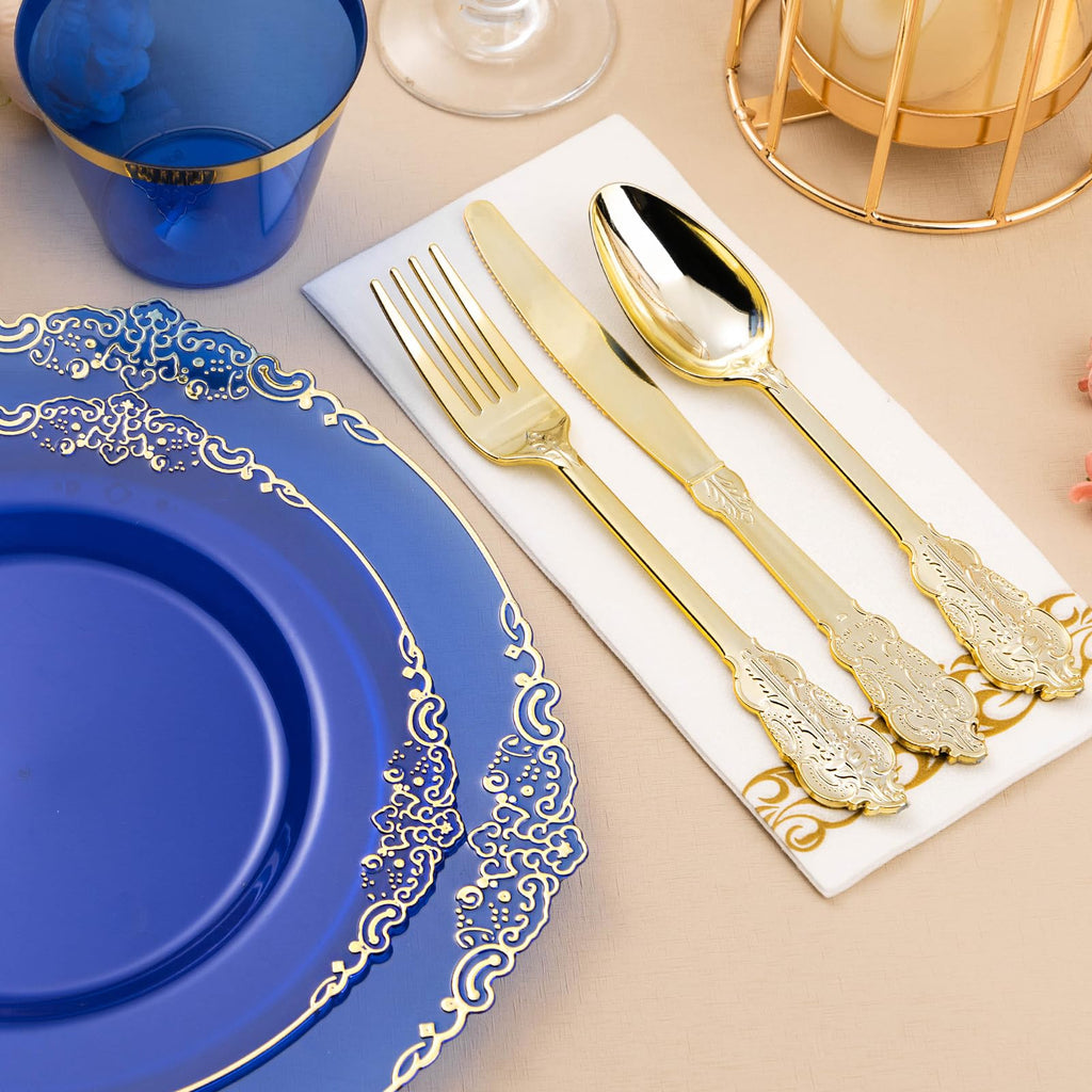 Bestluck 175PC Disposable Clear Plastic Complete Dinner Set for 25 Guests