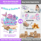 Hand-Drawn Mermaid Birthday Decorations, Under the Sea Party Supplies Kit (Unicorn Birthday)