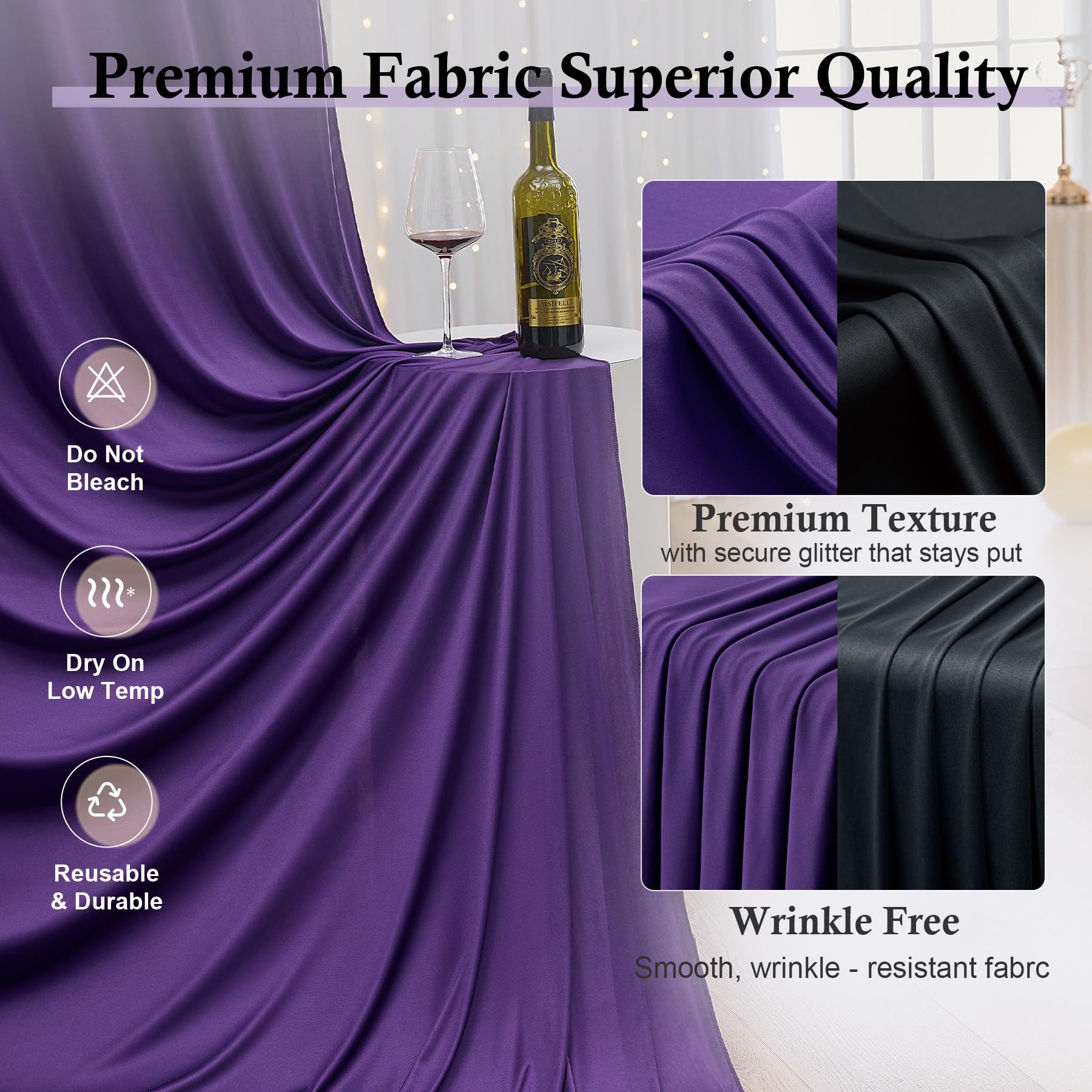 10ft x 15ft Wrinkle Free Photography Backdrop Drapes, 6 Panels