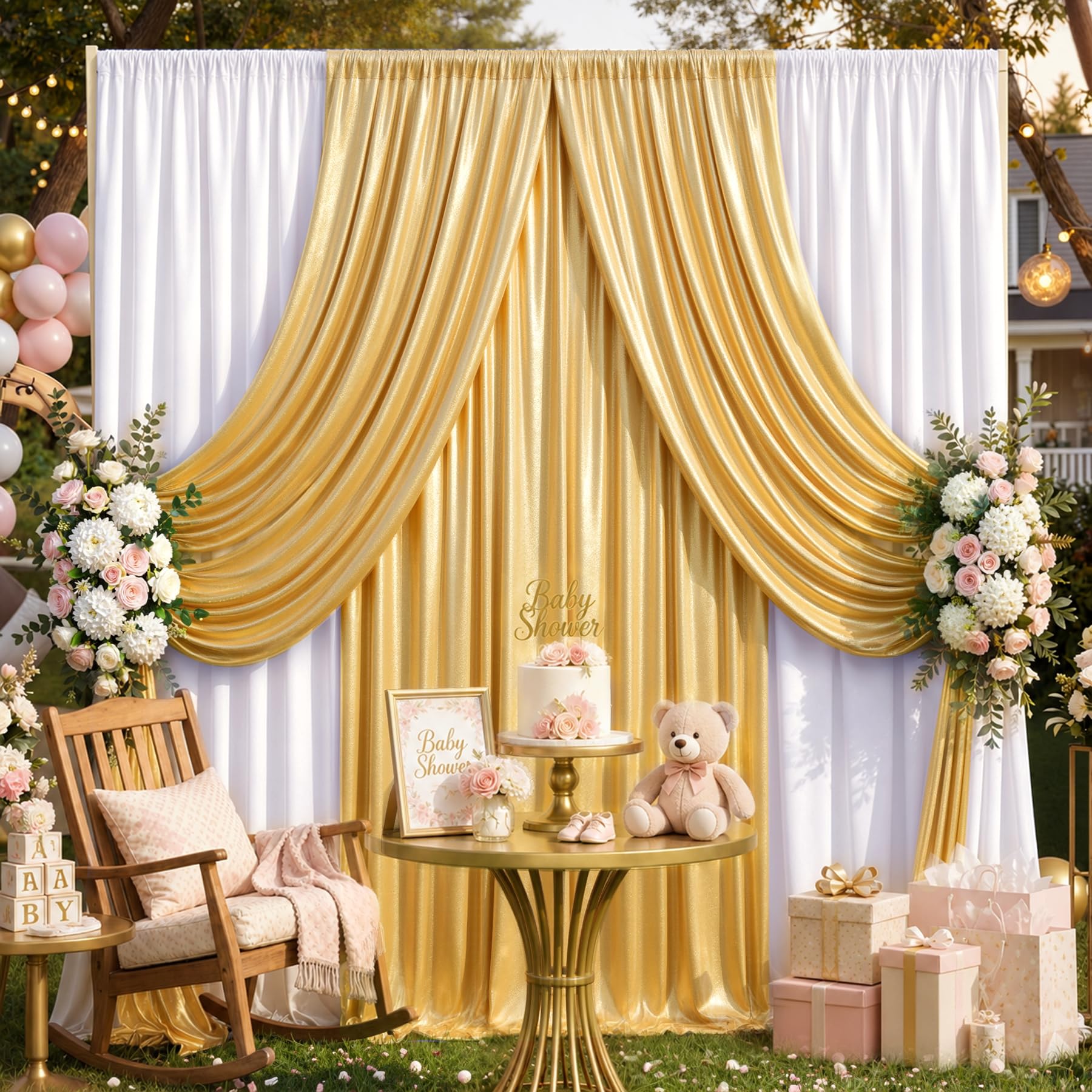 10ft x 15ft Wrinkle Free Photography Backdrop Drapes, 6 Panels