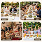 Gold Plastic Silverware 50 Guests Wrapped Cutlery Set Disposable | Pre Rolled Silverware Set Include 50 Forks,50 Knives,50 Spoons and 50 Napkins Heavy Duty Disposable Utensils for Party