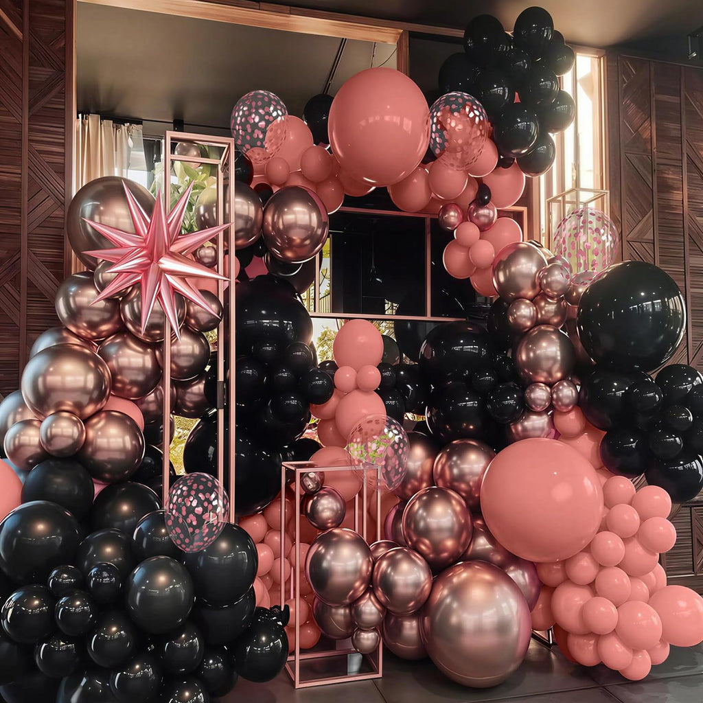60Pc 12Inch Navy Blue, White and Gold Balloons with Metallic Gold Confetti Balloon