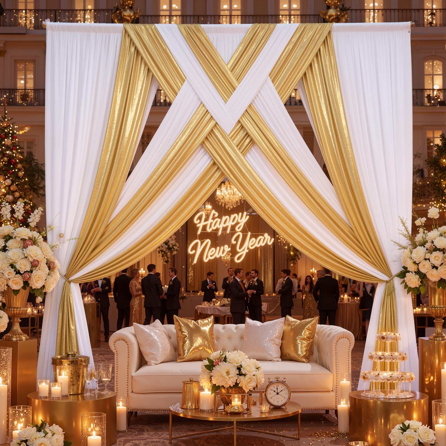 10ft x 15ft Wrinkle Free Photography Backdrop Drapes, 6 Panels