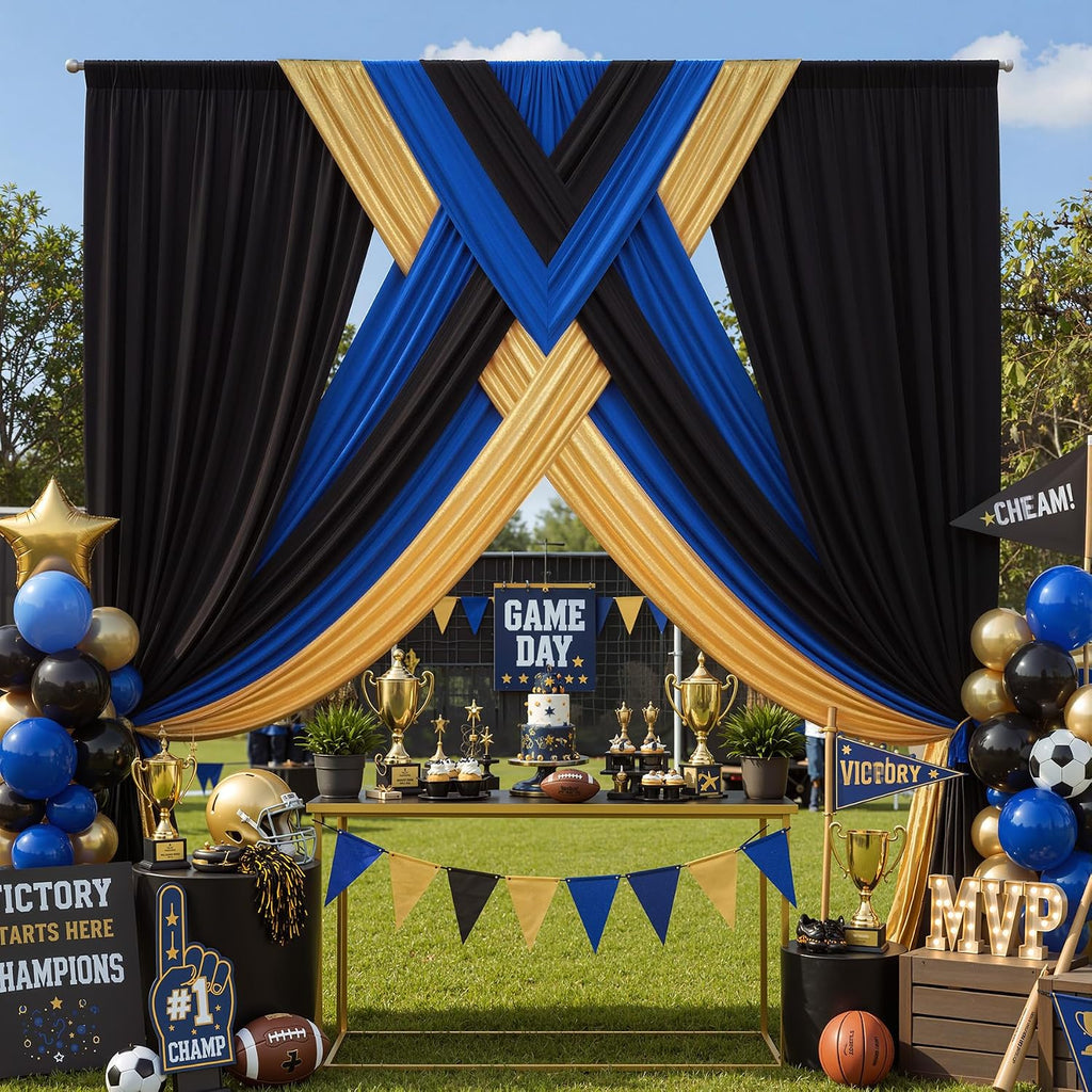 10ft x 15ft Wrinkle Free Photography Backdrop Drapes, 6 Panels