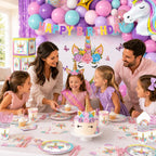 Hand-Drawn Mermaid Birthday Decorations, Under the Sea Party Supplies Kit (Unicorn Birthday)