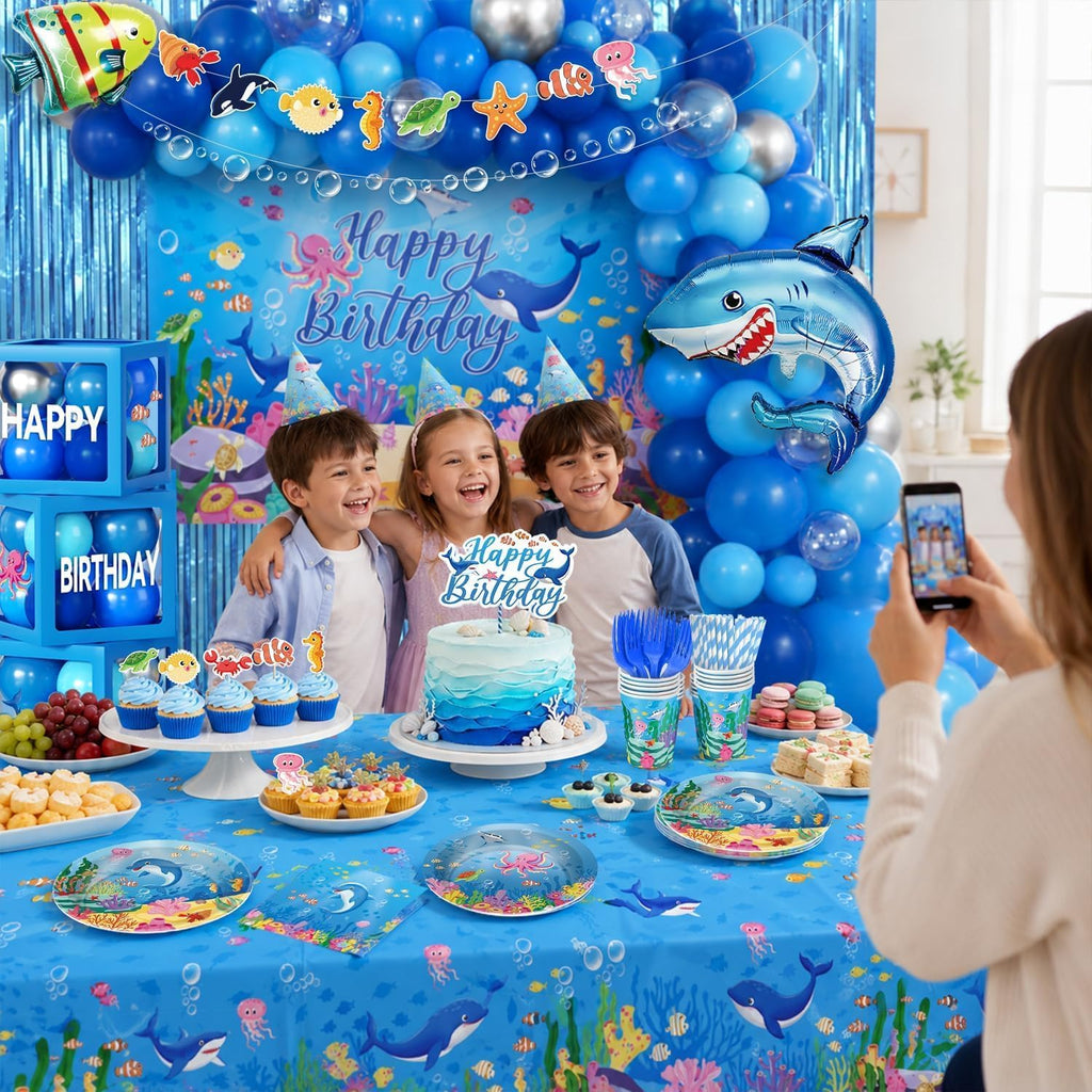 Hand-Drawn Mermaid Birthday Decorations, Under the Sea Party Supplies Kit (Unicorn Birthday)