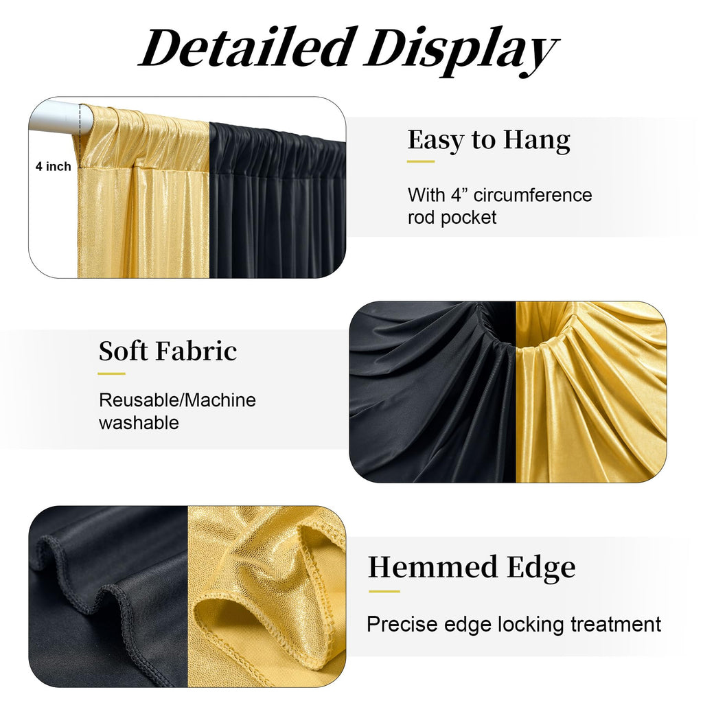 10ft x 15ft Wrinkle Free Photography Backdrop Drapes, 6 Panels