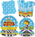 168Pcs 2nd Birthday Paper Plates Napkins Two Years Old Party Supplies | Disposable Tableware Set for Boys Birthday Party Serve 24 Guests