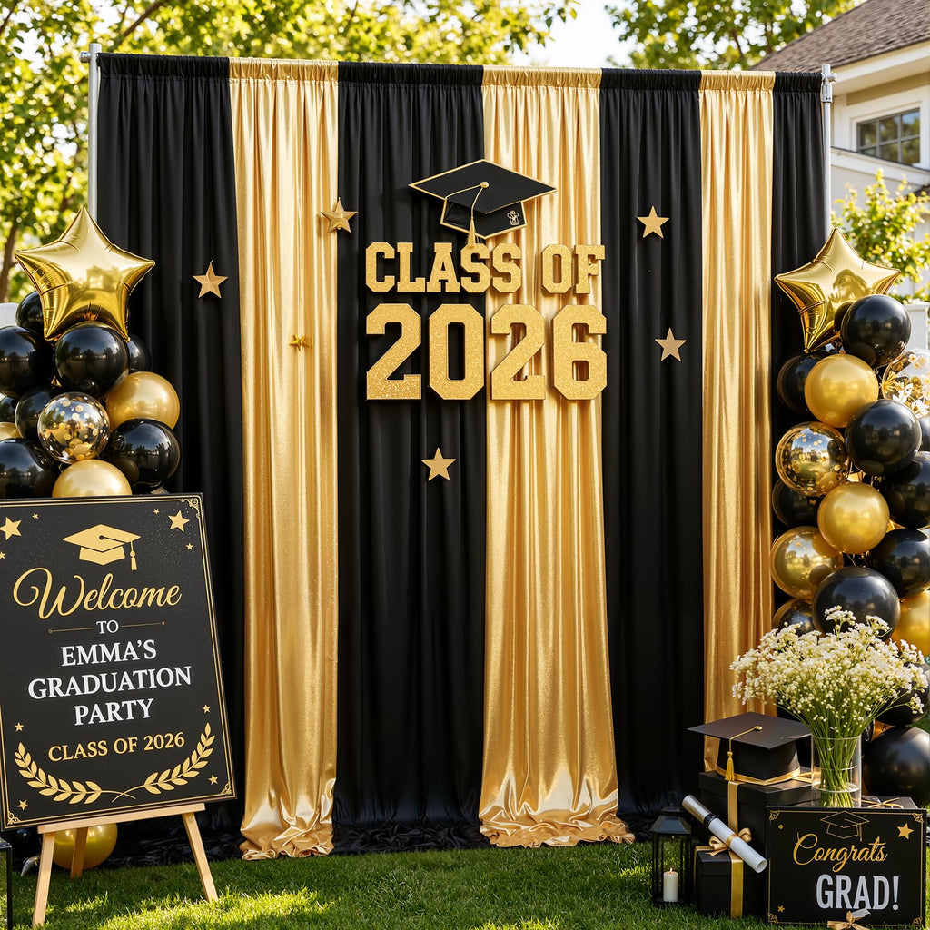 10ft x 15ft Wrinkle Free Photography Backdrop Drapes, 6 Panels