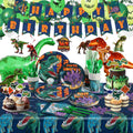 Dinosaur Birthday Party Supplies Kit For Boys, Dinosaur Party Decorations-20 Guest-Include Dino Plates Cups Napkins Banner Cutlery Balloon Tablecloth Straws Toppers