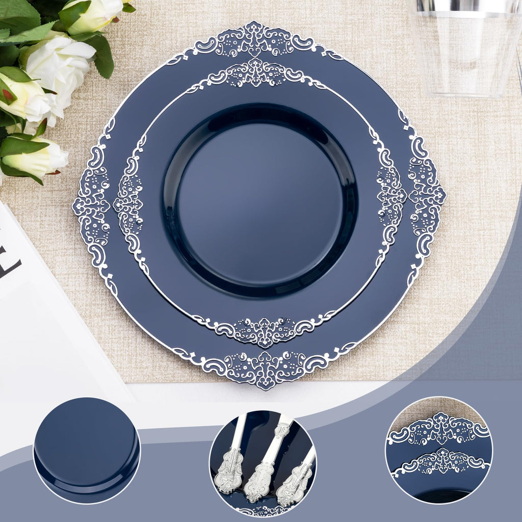 Bestluck 175PC Disposable Clear Plastic Complete Dinner Set for 25 Guests
