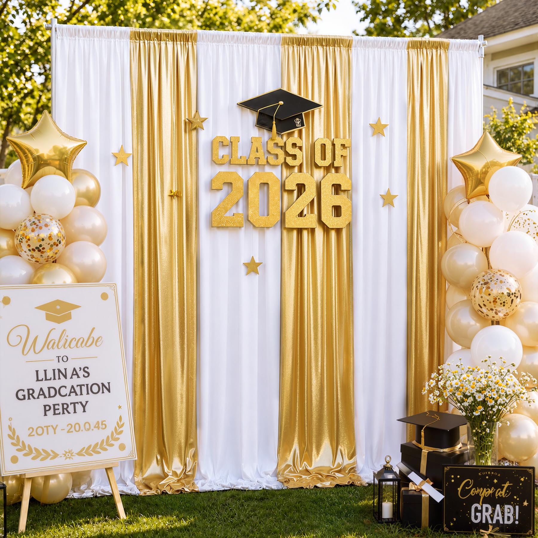 10ft x 15ft Wrinkle Free Photography Backdrop Drapes, 6 Panels