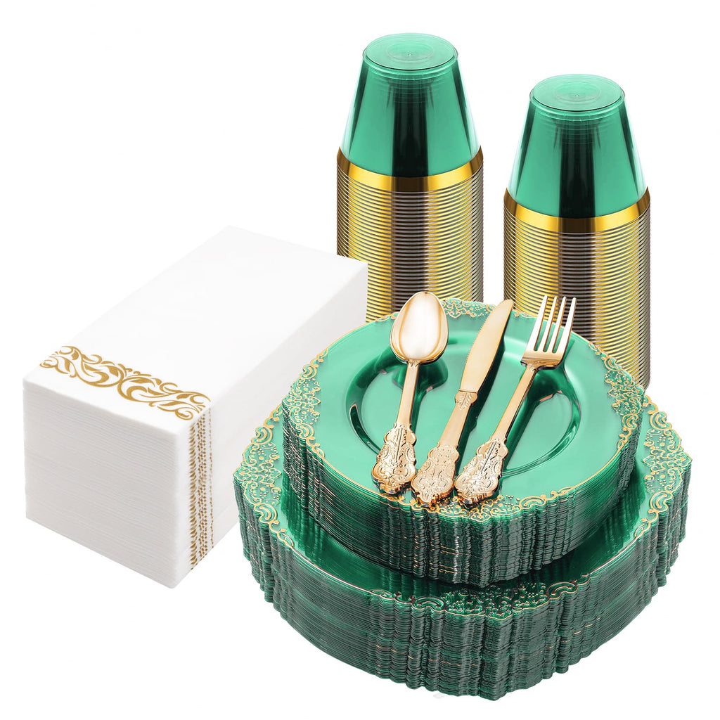 Disposable Party Tableware Set for 25 Guests | 175 Pieces