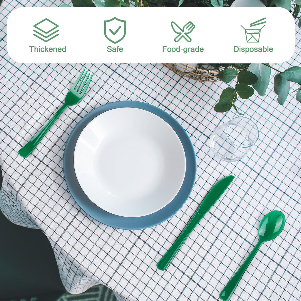 Kochorie 300 Pieces Plastic Silverware, Disposable heavy duty Utensils