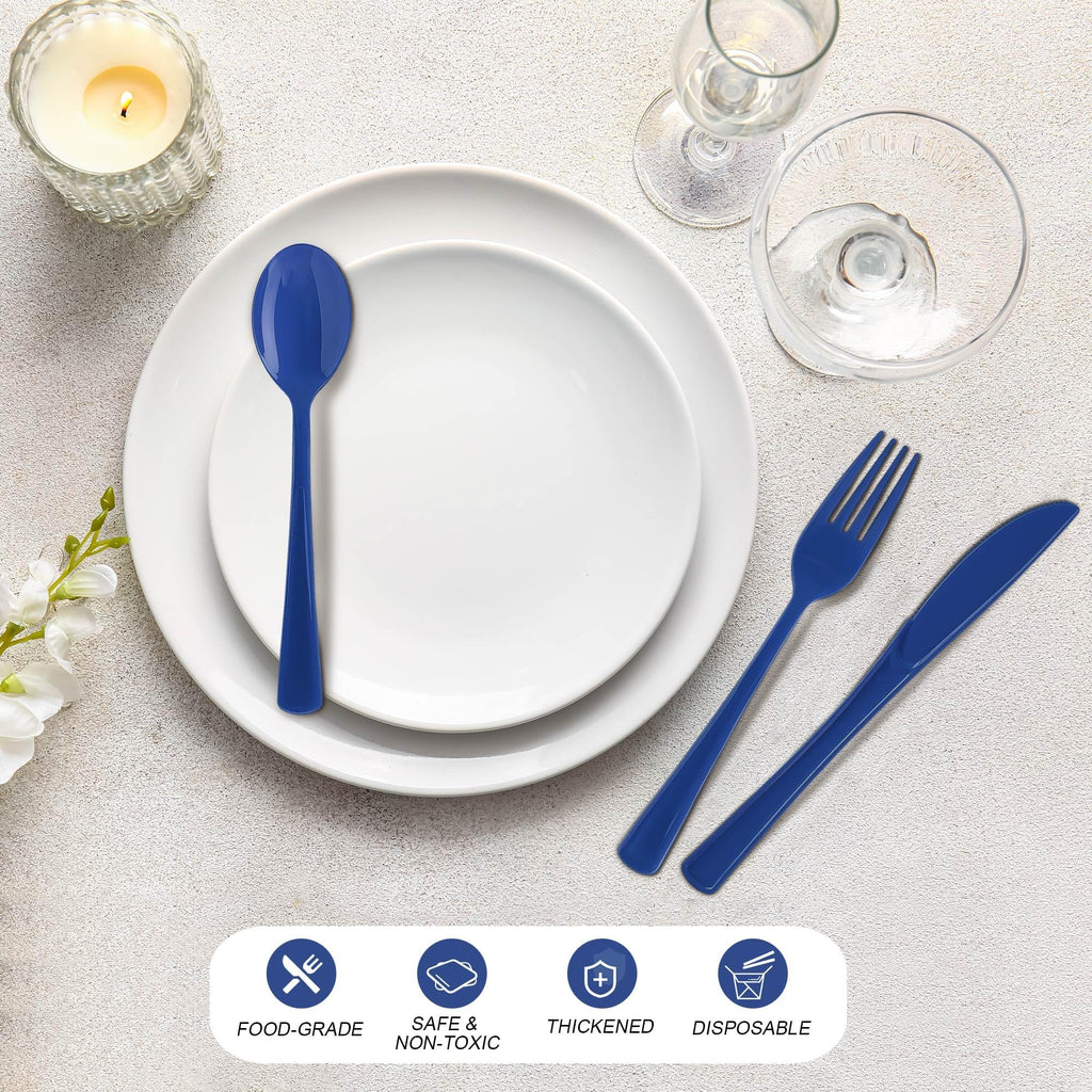 Kochorie 300 Pieces Plastic Silverware, Disposable heavy duty Utensils