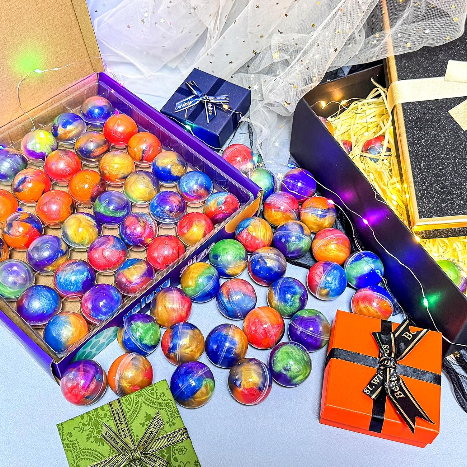 36 Pack Galaxy Slime Party Favors, Non-Sticky, Stress Relief Treasure Box Toys for Classroom Prizes, Easter Basket Stuffers Student Gifts Goodie Bags Egg Fillers for Kids Boys Girls 4-8, 8-12