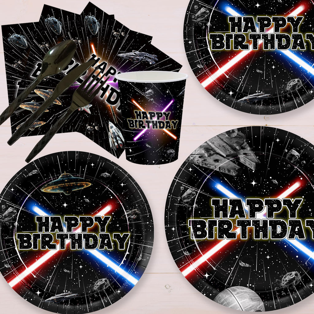 168Pcs 2nd Birthday Paper Plates Napkins Two Years Old Party Supplies | Disposable Tableware Set for Boys Birthday Party Serve 24 Guests