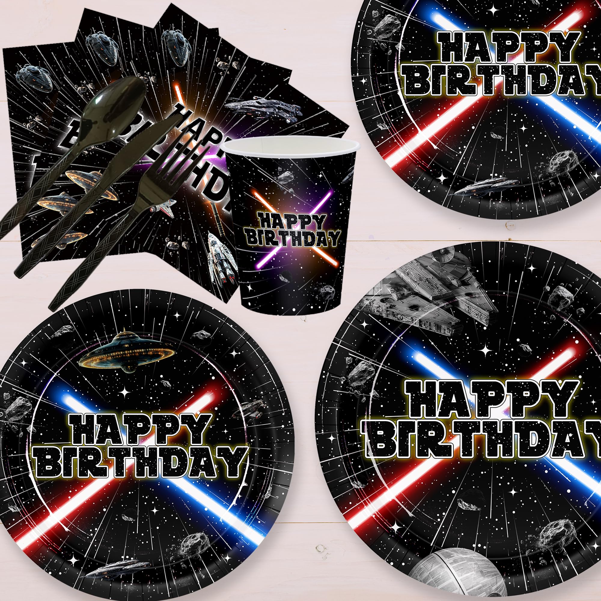 168Pcs 2nd Birthday Paper Plates Napkins Two Years Old Party Supplies | Disposable Tableware Set for Boys Birthday Party Serve 24 Guests