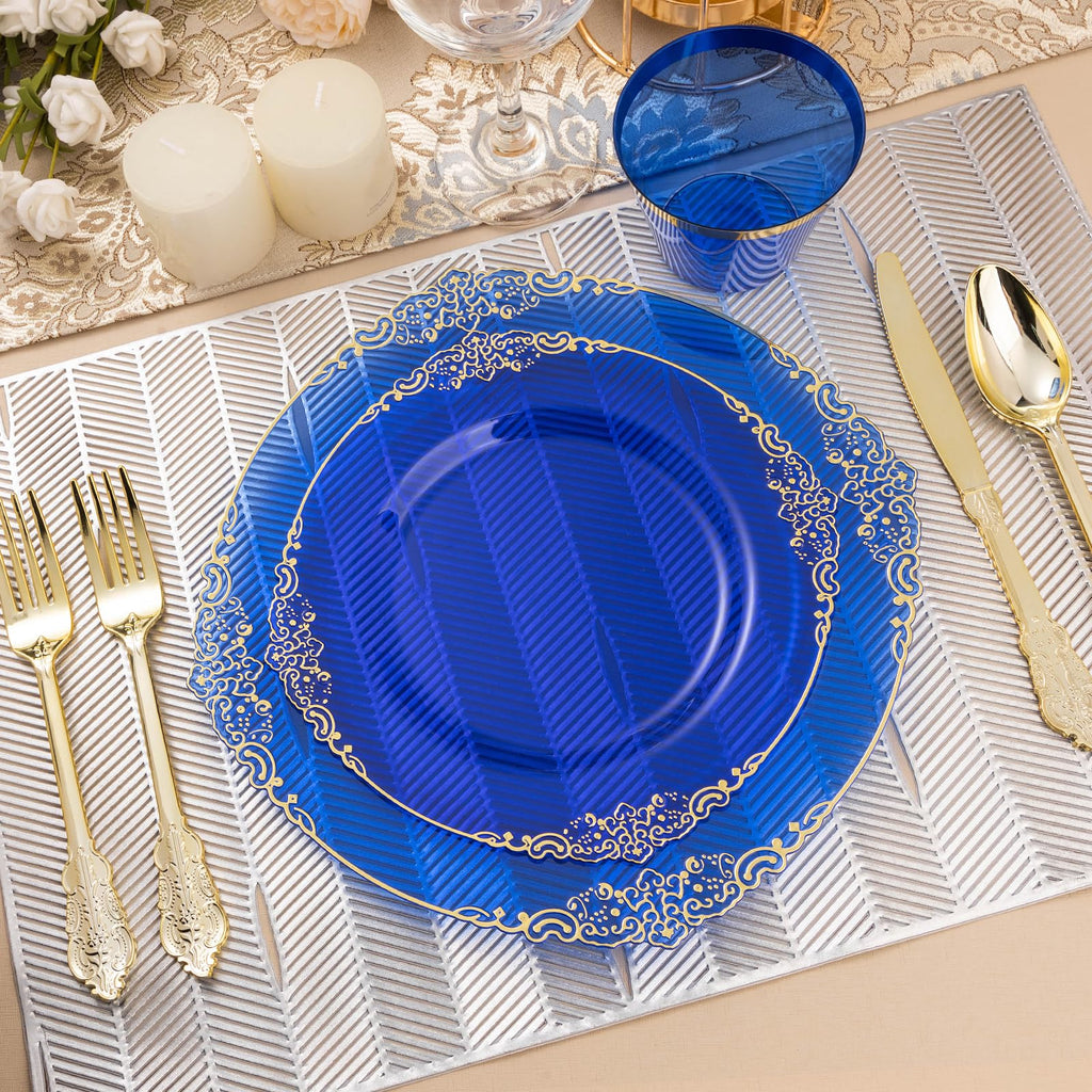 Bestluck 175PC Disposable Clear Plastic Complete Dinner Set for 25 Guests