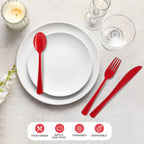 Kochorie 300 Pieces Plastic Silverware, Disposable heavy duty Utensils